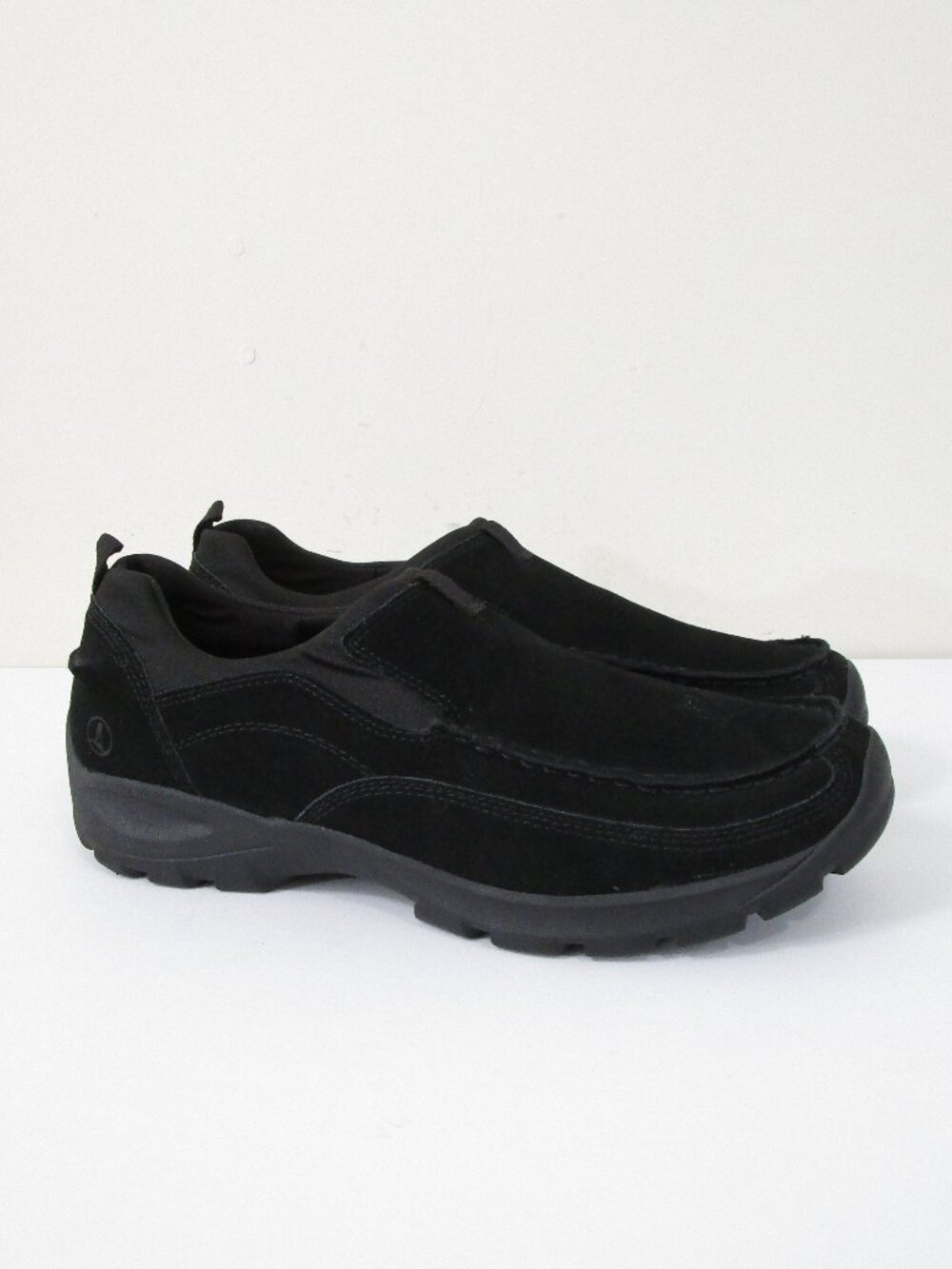 Lands End Mens Black Suede Nubuck Leather Loafers Slip On Comfort Shoes Size 13